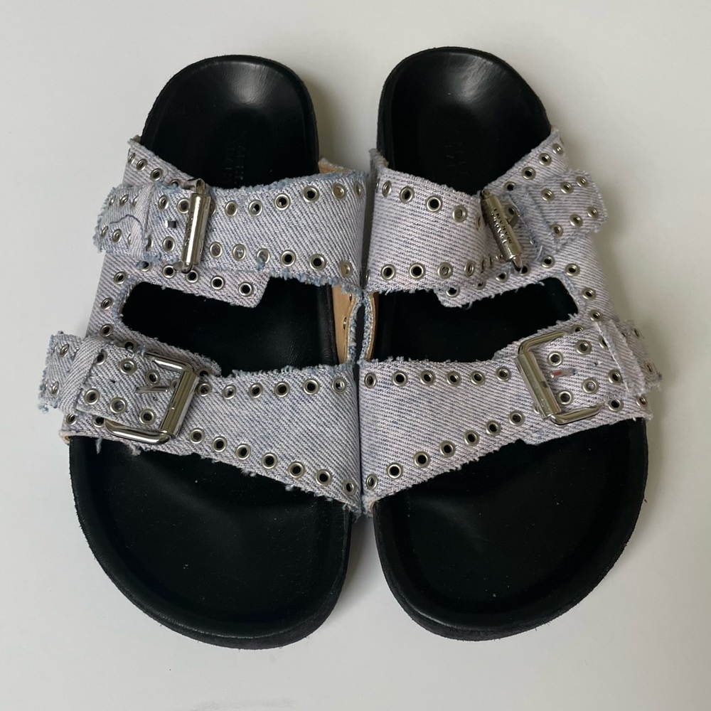 Isabel Marant Denim Studded Sandals - Picture 2 of 11